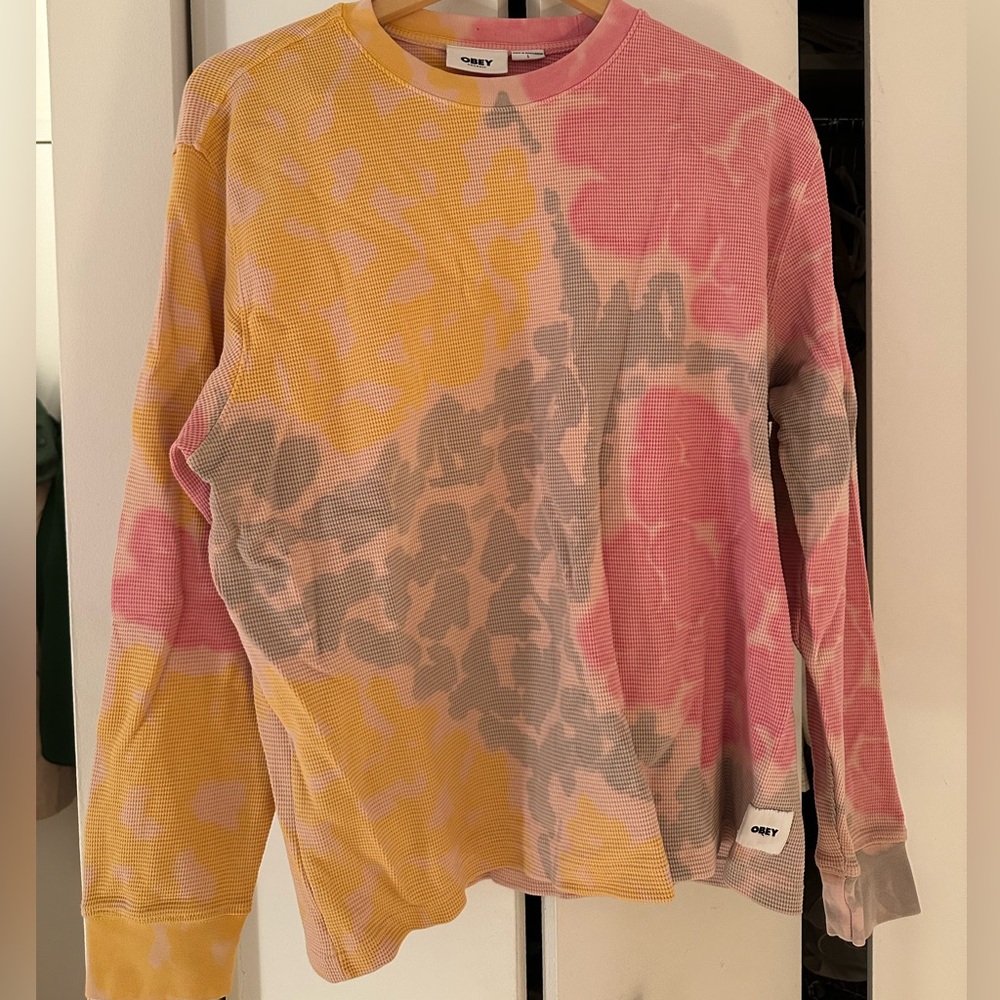 Obey tie die crew sweater